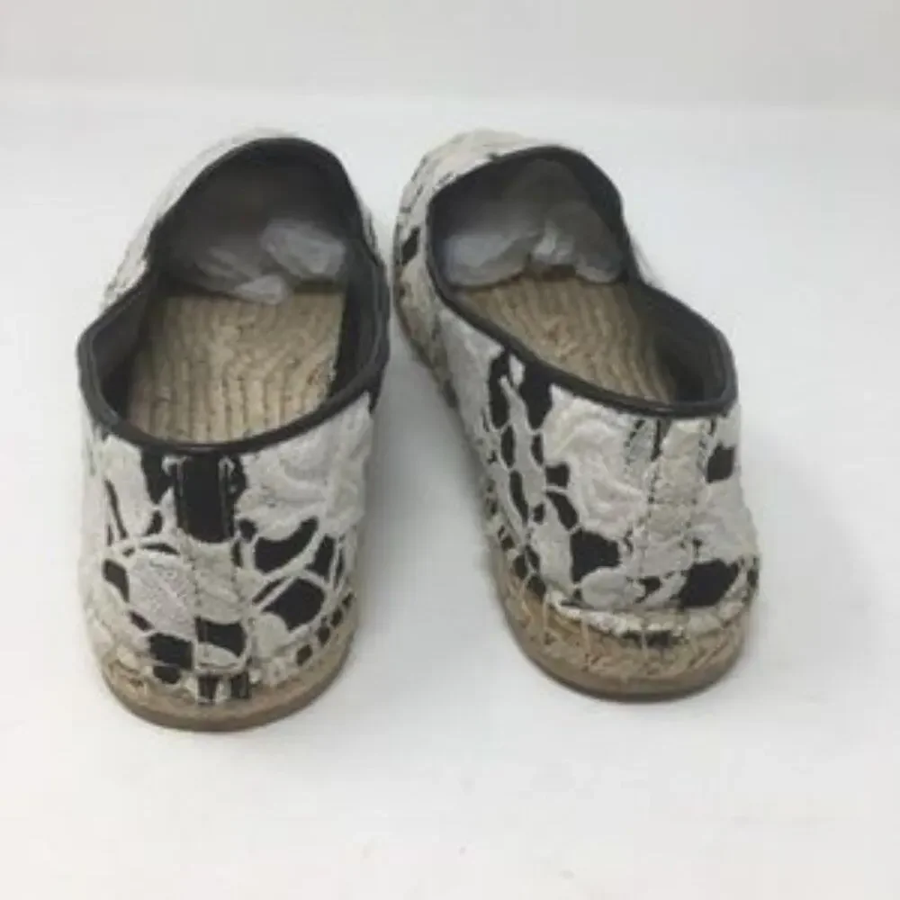 Cole Haan Black Floral Embroidered Lace Espadrille